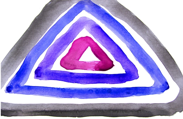 Abstract watercolor drawing of a geometric shape consisting of several triangles