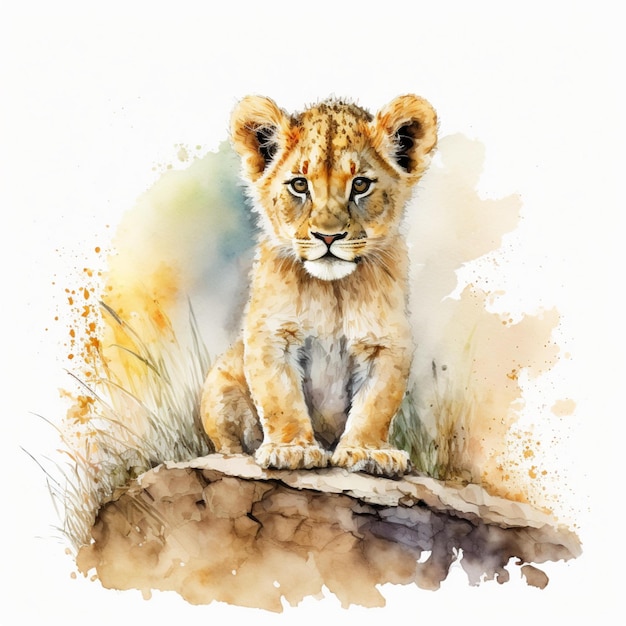 抽象的な水彩画のエキゾチックな熱帯アフリカの動物