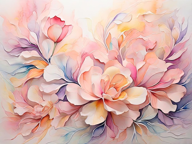 Abstract watercolor floral background Handdrawn illustration for your design