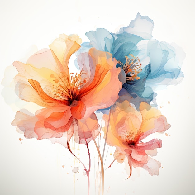 Abstract Watercolor Flower