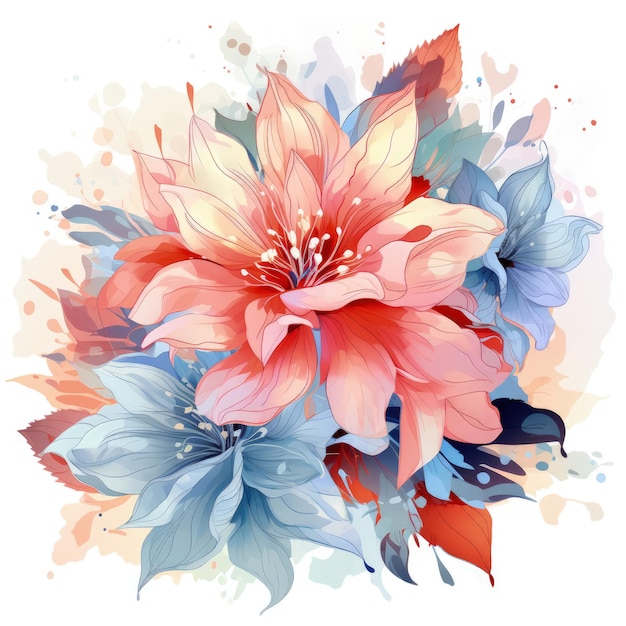 Abstract Watercolor Flower