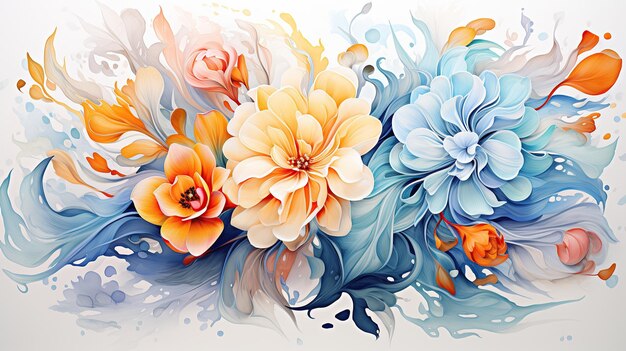 abstract watercolor flower