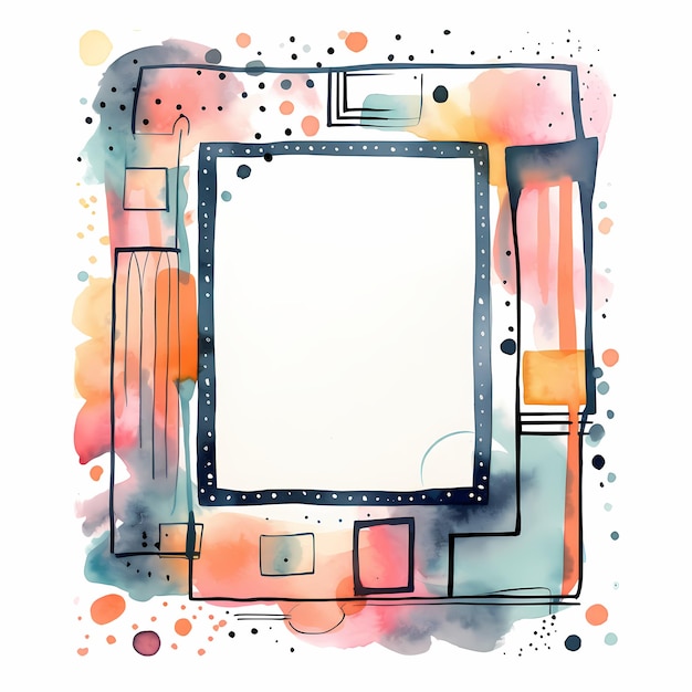 an abstract watercolor frame