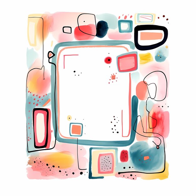 an abstract watercolor frame