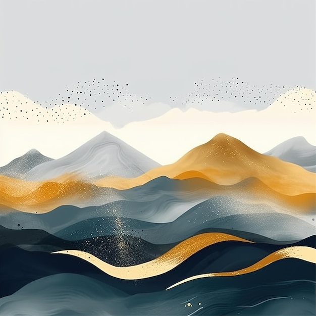 abstract watercolor minimalist landscape