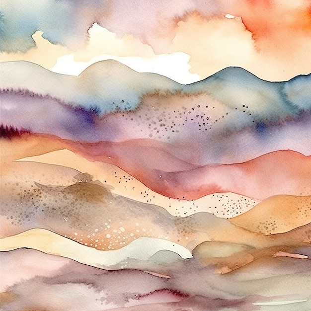 abstract watercolor minimalist landscape