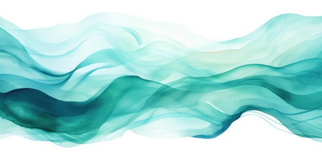 Abstract watercolor ocean waves ai generated