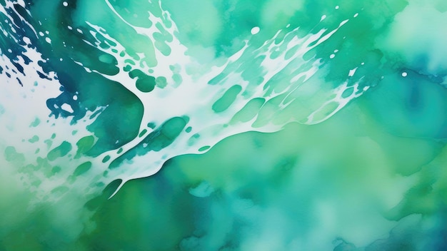 Photo abstract watercolor paint background by teal color blue and green with liquid fluid texture for background banner