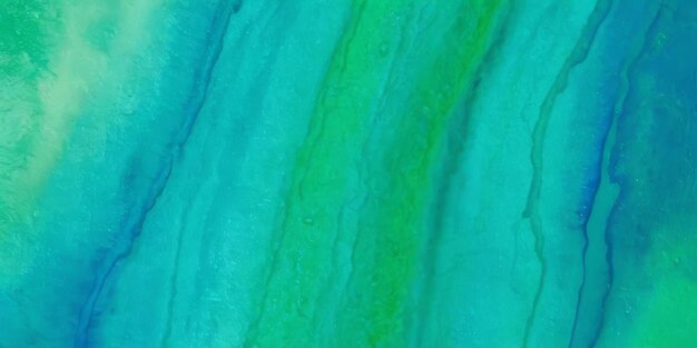 Photo abstract watercolor paint background by teal color blue and green with liquid fluid texture for background