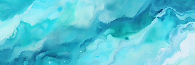Abstract watercolor paint background illustration Teal color blue and green with liquid fluid marb