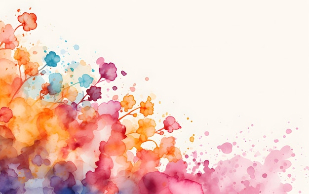 Abstract watercolor paint splashes background