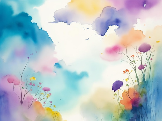 Abstract watercolor painted flower