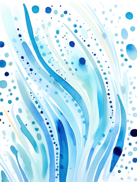 abstract watercolor painting in blue color theme