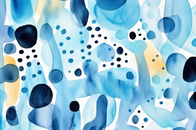 Photo abstract watercolor painting in blue color theme