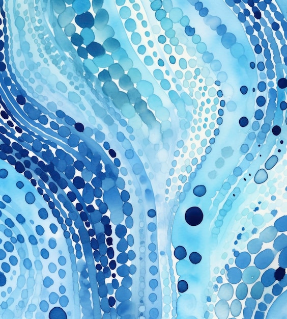 abstract watercolor painting in blue color theme