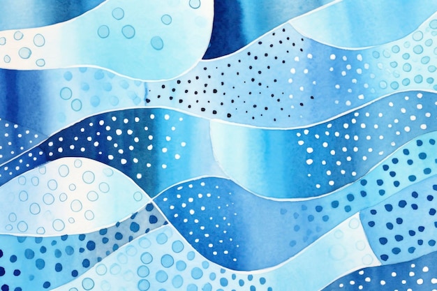 abstract watercolor painting in blue color theme