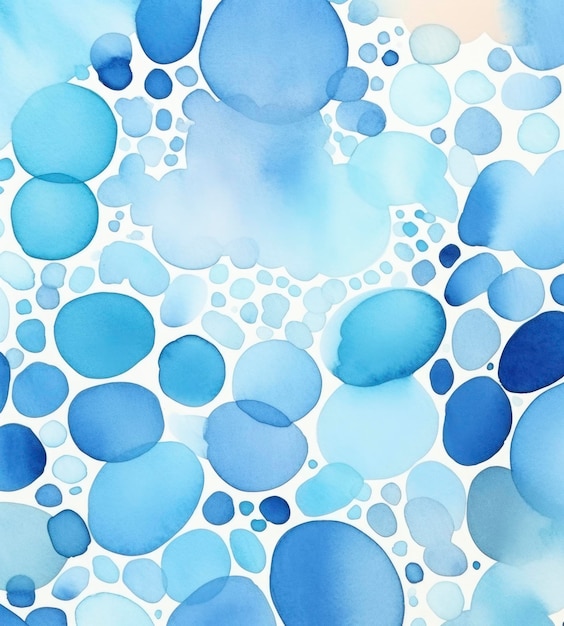 青いテーマの抽象的な水彩画