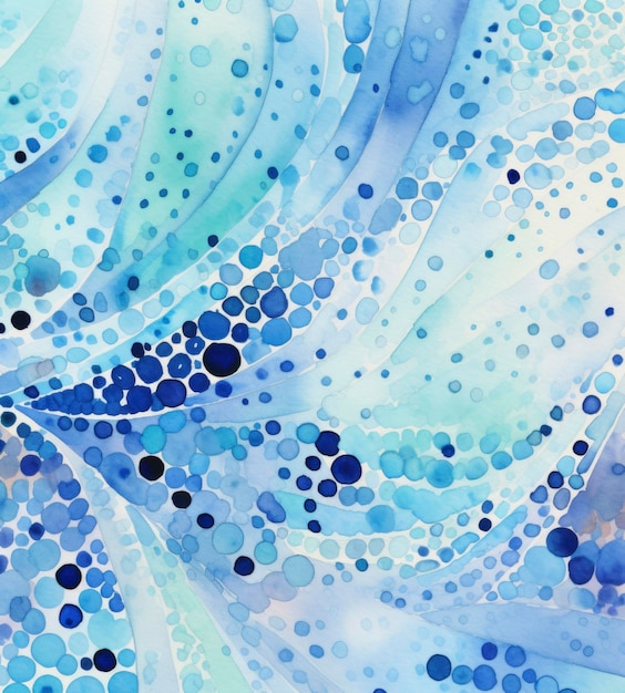 абстрактная акварельная живопись на синюю тему