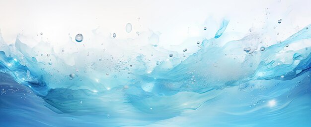 an abstract watercolor painting of blue and white water in the style of skyblue and emerald
