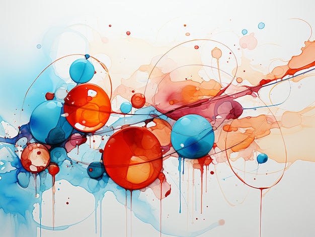 Abstract watercolor painting made by AI generative art photo