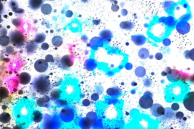 Abstract watercolor painting with colored bright spots