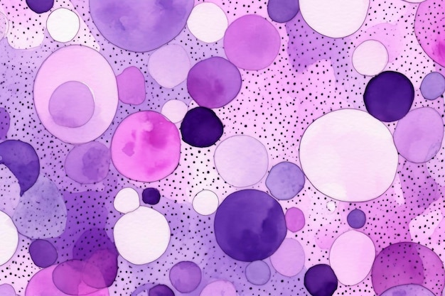 Abstract watercolor paintings in concept of playful shapes dot and lines