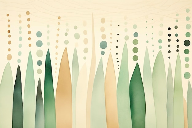 Abstract watercolor paintings in concept of playful shapes dot and lines