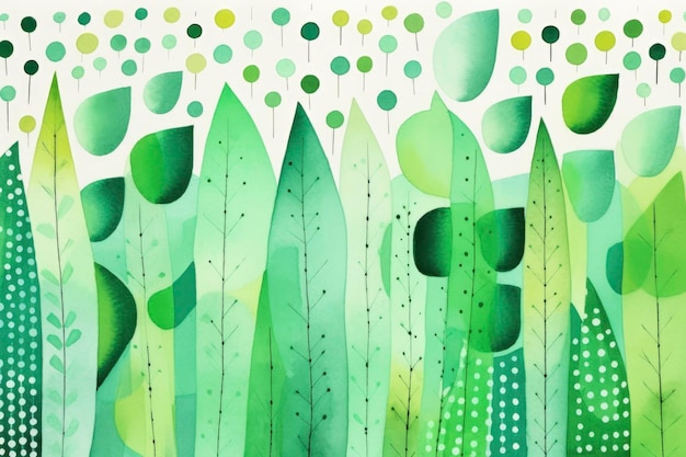 Abstract watercolor paintings in concept of playful shapes dot and lines