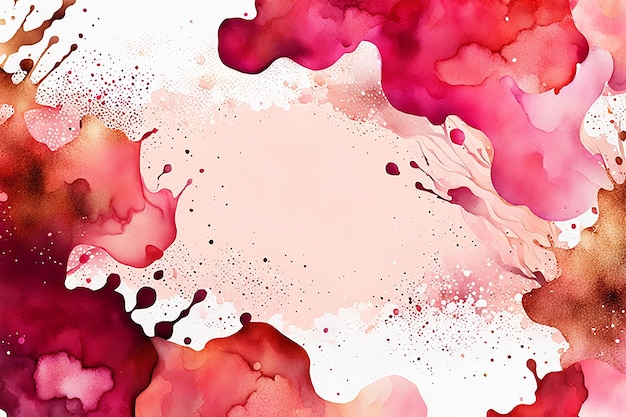 抽象的な水彩画 ピンクの赤い背景とテクスチャー バナー用のデザインの背景 ピンクな背景