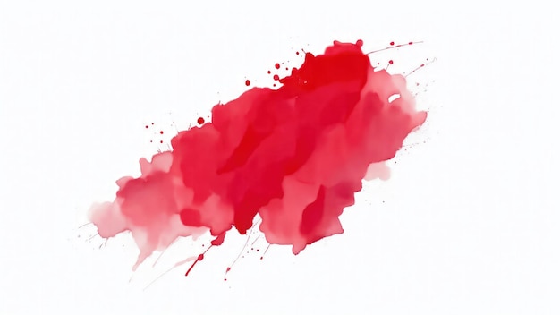 Photo abstract watercolor red brush stroke on white background