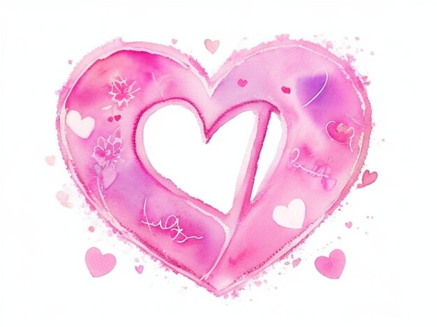 Foto acquerello astratto sfondo cuore rosa rosso concept amore biglietto di auguri per il giorno di san valentino