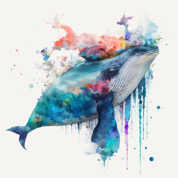 Abstract Watercolor Sea Animals Ocean Creatures