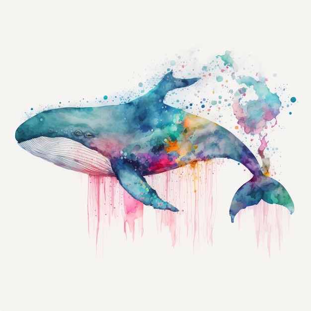 Abstract Watercolor Sea Animals Ocean Creatures