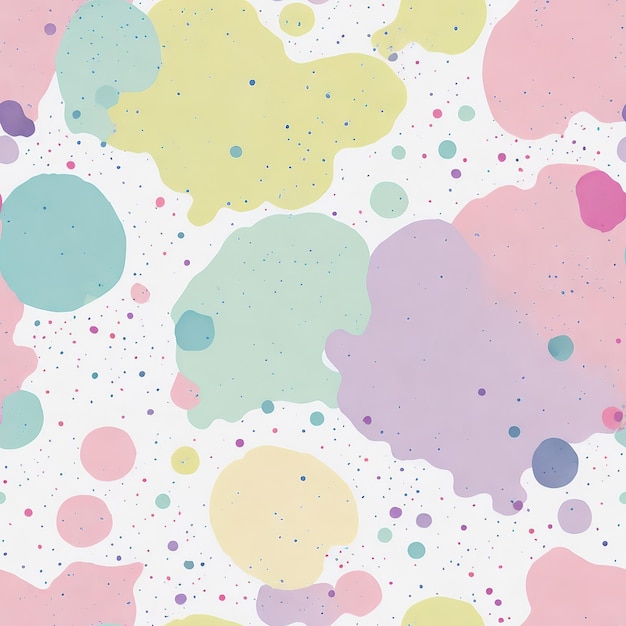 Photo abstract watercolor soap bubbles seamless background pastel colors and white background ai generative art