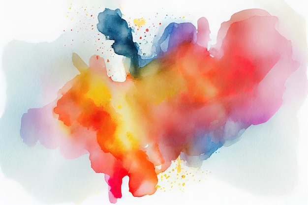 Abstract watercolor stain on white paper Generative Ai