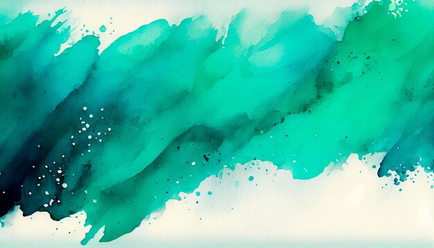 Abstract Watercolor Teal and Green Background Generative AI