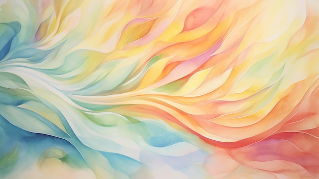 Abstract Watercolor of Tropical Waves Bright Abstract line background with colorful dynamic effect