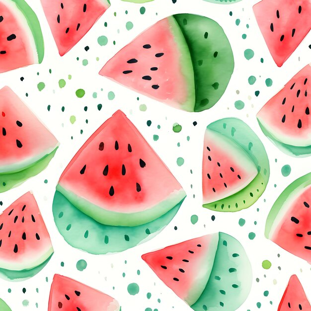 Abstract watercolor watermelon pattern