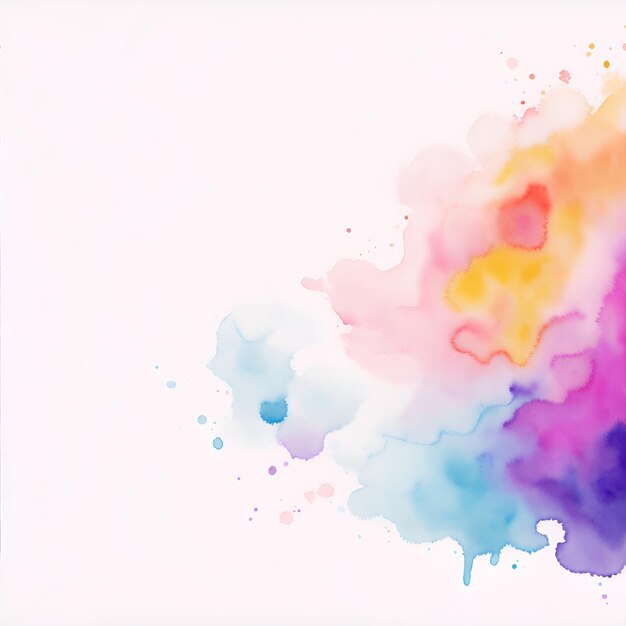 Abstract watercolor on a white background The color splashes on the paper