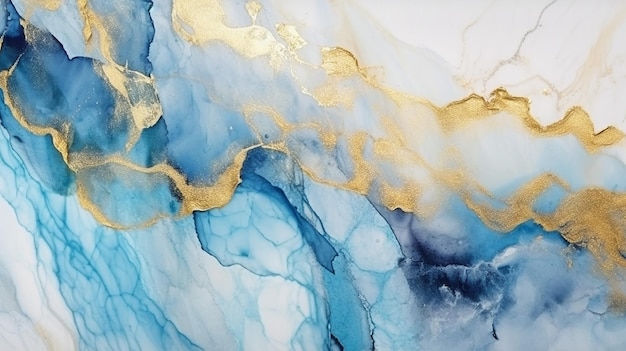 Abstract watercolor with gold glitter horizontal Generative AI