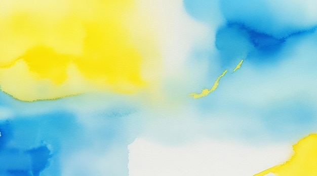 抽象的な水彩画の黄色と青の背景