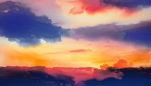 abstract waterverf achtergrond zonsondergang hemel