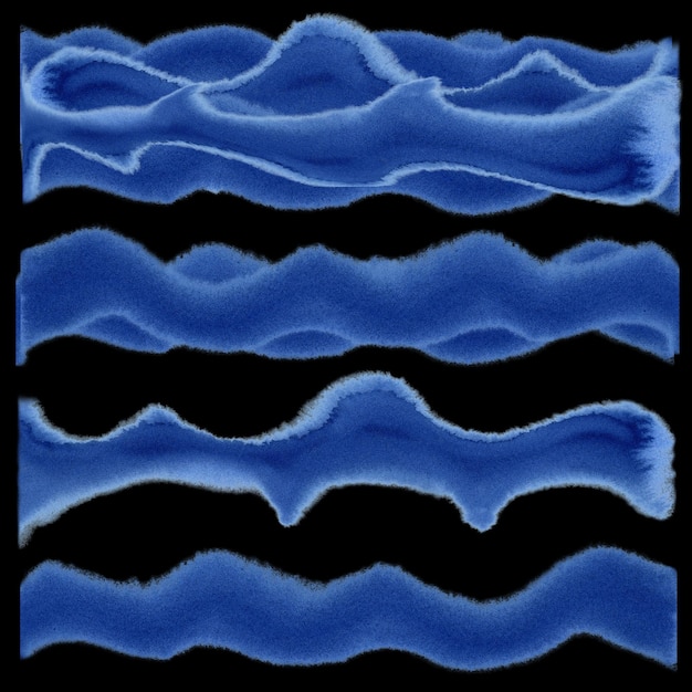 Abstract waterverf ontwerp elementen om een witte en blauwe achtergrond te creëren met vlekken splashes