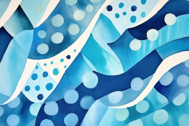 abstract waterverf schilderij in blauw kleur thema