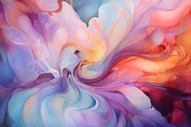 abstract waterverf schilderij met levendige kleuren inkt kunst regenboog schilderij marmering