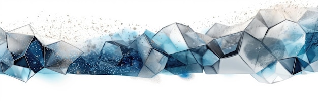 Abstract waterverfkunstwerk vermengd met buzzy geometrische vormen voor de achtergrond van het generatieve AI-beeld van de sociale media-banner