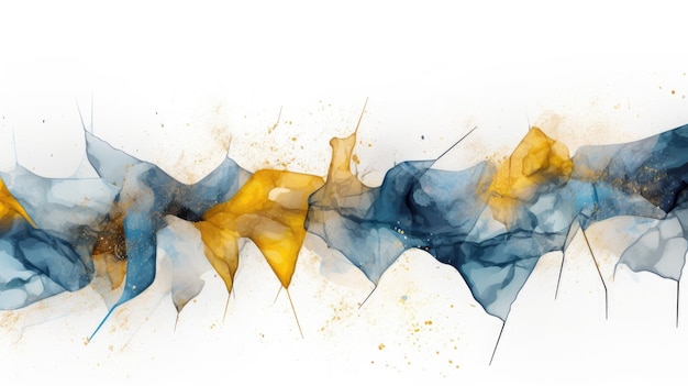 Abstract waterverfkunstwerk vermengd met buzzy geometrische vormen voor de achtergrond van het generatieve AI-beeld van de sociale media-banner