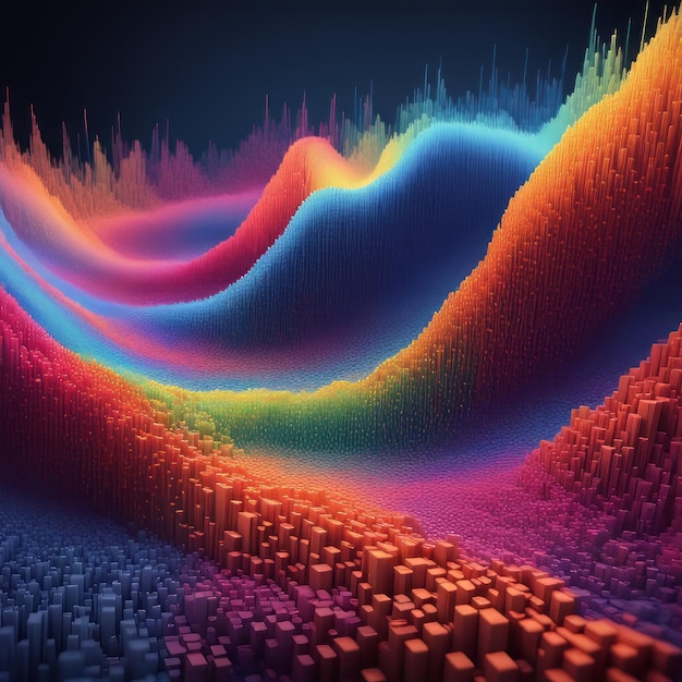 abstract wave background 3D rendering