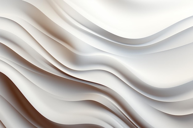 Abstract Wave Background Minimal White Geometric 3d rendering