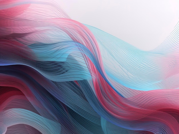 Abstract wave background with blue pink and black lines in the style of light purple and red uhd image sparse backgrounds smokey background generate ai